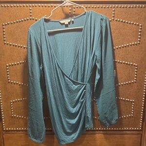 Boden Teal Wrap Blouse